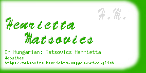 henrietta matsovics business card